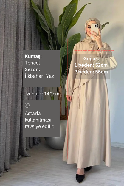 Şal Yaka Kuşaklı Uzun Elbise