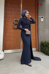 Karmen Pelerinli Işıltılı Abiye