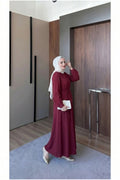 Şal Yaka Kuşaklı Uzun Elbise