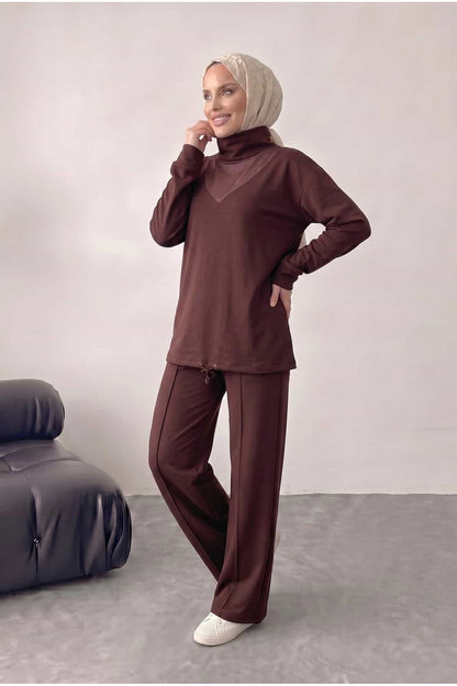 Bluz Tunik Detaylı Takım