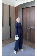 Vual Astarlı Omzu Şallı Pantolon Takım