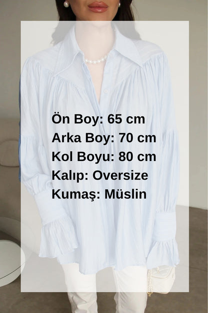 Büzgü Ve Kol Detaylı Gömlek