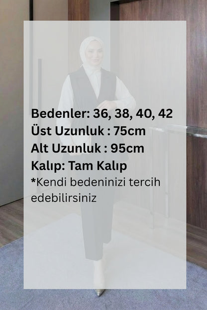 Kruvaze Yaka Ceket Pantolon Takım