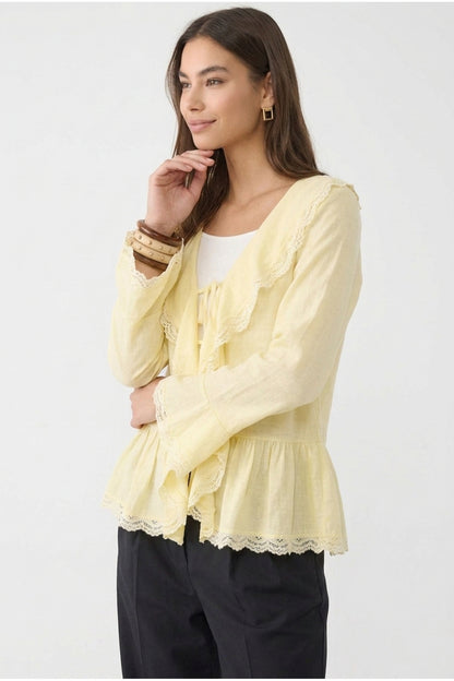 Dantel Detaylı Bağlamalı Kimono