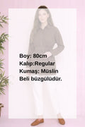 Beli Büzgülü Kuşaklı Müslin Tunik