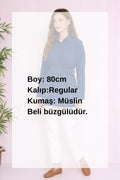 Beli Büzgülü Kuşaklı Müslin Tunik
