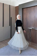 Puantiye Desenli Astarlı Tül Etek