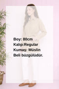 Beli Büzgülü Kuşaklı Müslin Tunik